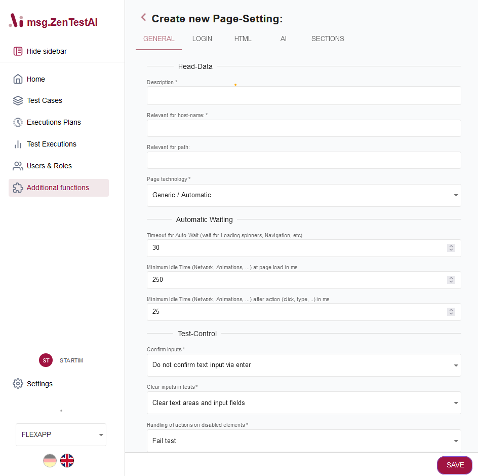 Application Settings